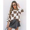 ZESICA Women’s 2026 Spring Fashion Turtleneck Long Sleeve Striped Ribbed Knit Loose Pullover Sweater Tops(Mocha)