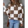 ZESICA Women’s 2026 Spring Fashion Turtleneck Long Sleeve Striped Ribbed Knit Loose Pullover Sweater Tops(Mocha)