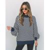 ZESICA Women’s 2026 Spring Fashion Turtleneck Long Sleeve Striped Ribbed Knit Loose Pullover Sweater Tops(Navystripe)