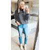 ZESICA Women’s 2026 Spring Fashion Turtleneck Long Sleeve Striped Ribbed Knit Loose Pullover Sweater Tops(Navystripe)