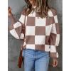 ZESICA Women’s 2026 Spring Fashion Turtleneck Long Sleeve Striped Ribbed Knit Loose Pullover Sweater Tops(Nutmeg)