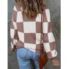 ZESICA Women’s 2026 Spring Fashion Turtleneck Long Sleeve Striped Ribbed Knit Loose Pullover Sweater Tops(Nutmeg)