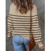 ZESICA Women’s 2026 Spring Fashion Turtleneck Long Sleeve Striped Ribbed Knit Loose Pullover Sweater Tops(Oatmeal)