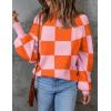 ZESICA Women’s 2026 Spring Fashion Turtleneck Long Sleeve Striped Ribbed Knit Loose Pullover Sweater Tops(Orange)