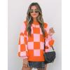 ZESICA Women’s 2026 Spring Fashion Turtleneck Long Sleeve Striped Ribbed Knit Loose Pullover Sweater Tops(Orange)