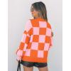 ZESICA Women’s 2026 Spring Fashion Turtleneck Long Sleeve Striped Ribbed Knit Loose Pullover Sweater Tops(Orange)