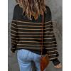 ZESICA Women’s 2026 Spring Fashion Turtleneck Long Sleeve Striped Ribbed Knit Loose Pullover Sweater Tops(Taupe)