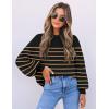 ZESICA Women’s 2026 Spring Fashion Turtleneck Long Sleeve Striped Ribbed Knit Loose Pullover Sweater Tops(Taupe)