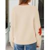 ZESICA Womens 2026 Spring Floral Cardigan Sweaters Casual Long Sleeve Open Front Button Down V Neck Knit Sweater(Apricot)