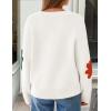 ZESICA Womens 2026 Spring Floral Cardigan Sweaters Casual Long Sleeve Open Front Button Down V Neck Knit Sweater(White)