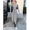 ZESICA Womens 2026 Spring Turtleneck Long Sleeve Sweater Dress Tie Waist Casual Loose Ribbed Knit A Line Midi Dresses(Grey)