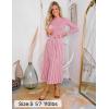 ZESICA Womens 2026 Spring Turtleneck Long Sleeve Sweater Dress Tie Waist Casual Loose Ribbed Knit A Line Midi Dresses(Pink)