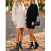 ZESICA Women’s 2026 Spring Turtleneck Sweater Dress Oversized Long Lantern Sleeve Casual Knit Pullover Mini Dresses(Black)