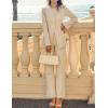 ZESICA Women’s 2026 Spring Two Piece Suits Set Casual Business Long Sleeve Blazer Jacket Wide Leg Pants Work Outfits Sets(Apricot)