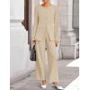 ZESICA Women’s 2026 Spring Two Piece Suits Set Casual Business Long Sleeve Blazer Jacket Wide Leg Pants Work Outfits Sets(Apricot)