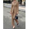 ZESICA Women’s 2026 Spring Two Piece Suits Set Casual Business Long Sleeve Blazer Jacket Wide Leg Pants Work Outfits Sets(Khaki)