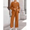 ZESICA Women’s 2026 Spring Two Piece Suits Set Casual Business Long Sleeve Blazer Jacket Wide Leg Pants Work Outfits Sets(Rust)