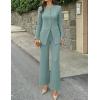 ZESICA Women’s 2026 Spring Two Piece Suits Set Casual Business Long Sleeve Blazer Jacket Wide Leg Pants Work Outfits Sets(Sage)