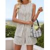 ZESICA Women’s 2026 Summer 2 Piece Short Sets Sleeveless Crew Neck Suit Vest Tops High Waist Shorts Business Outfits(Apricotstripe)