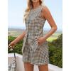 ZESICA Women’s 2026 Summer 2 Piece Short Sets Sleeveless Crew Neck Suit Vest Tops High Waist Shorts Business Outfits(Brown)