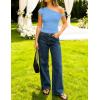 ZESICA Women’s 2026 Summer Off Shoulder Tops Going Out Sexy Y2k Shirts Spring Cap Sleeve Ruched Asymmetrical Blouses(Blue)