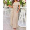 ZESICA Women’s 2026 Summer Short Sleeve Maxi Dresses Twist Front Wedding Guest Cocktail Flowy A Line Long Dress(Apricot)