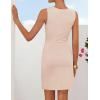 ZESICA Women’s 2026 Summer Sleeveless Bodycon Mini Dress Casual Elegant Work Formal Cocktail Party Short Dresses(Apricot)