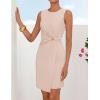 ZESICA Women’s 2026 Summer Sleeveless Bodycon Mini Dress Casual Elegant Work Formal Cocktail Party Short Dresses(Apricot)