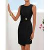 ZESICA Women’s 2026 Summer Sleeveless Bodycon Mini Dress Casual Elegant Work Formal Cocktail Party Short Dresses(Black)