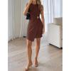 ZESICA Women’s 2026 Summer Sleeveless Bodycon Mini Dress Casual Elegant Work Formal Cocktail Party Short Dresses(Brown)