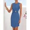 ZESICA Women’s 2026 Summer Sleeveless Bodycon Mini Dress Casual Elegant Work Formal Cocktail Party Short Dresses(Dusty Blue)