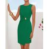 ZESICA Women’s 2026 Summer Sleeveless Bodycon Mini Dress Casual Elegant Work Formal Cocktail Party Short Dresses(Green)