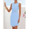 ZESICA Women’s 2026 Summer Sleeveless Bodycon Mini Dress Casual Elegant Work Formal Cocktail Party Short Dresses(Light Blue)