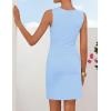 ZESICA Women’s 2026 Summer Sleeveless Bodycon Mini Dress Casual Elegant Work Formal Cocktail Party Short Dresses(Light Blue)