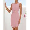 ZESICA Women’s 2026 Summer Sleeveless Bodycon Mini Dress Casual Elegant Work Formal Cocktail Party Short Dresses(Pink)