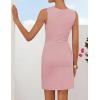 ZESICA Women’s 2026 Summer Sleeveless Bodycon Mini Dress Casual Elegant Work Formal Cocktail Party Short Dresses(Pink)