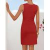 ZESICA Women’s 2026 Summer Sleeveless Bodycon Mini Dress Casual Elegant Work Formal Cocktail Party Short Dresses(Red)