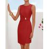 ZESICA Women’s 2026 Summer Sleeveless Bodycon Mini Dress Casual Elegant Work Formal Cocktail Party Short Dresses(Red)