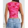 ZESICA Women’s 2026 Summer Sleeveless Floral Tank Tops Mesh Y2K Crop Going Out Outfits Beach Vacation Trendy Clothes(Rose)