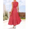 ZESICA Women’s 2026 Summer Sleeveless Maxi Dress Casual V Neck Hollow Out Eyelet A Line Flowy Party Long Dresses