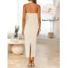 ZESICA Women’s 2026 Summer Sleeveless Midi Dress Halter Neck Backless Wedding Guest Cocktail Party Bodycon Long Dresses(Apircot)