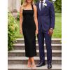 ZESICA Women’s 2026 Summer Sleeveless Midi Dress Halter Neck Backless Wedding Guest Cocktail Party Bodycon Long Dresses(Black)