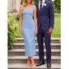 ZESICA Women’s 2026 Summer Sleeveless Midi Dress Halter Neck Backless Wedding Guest Cocktail Party Bodycon Long Dresses(Blue)