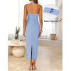ZESICA Women’s 2026 Summer Sleeveless Midi Dress Halter Neck Backless Wedding Guest Cocktail Party Bodycon Long Dresses(Blue)