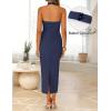 ZESICA Women’s 2026 Summer Sleeveless Midi Dress Halter Neck Backless Wedding Guest Cocktail Party Bodycon Long Dresses(Navy)