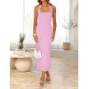 ZESICA Women’s 2026 Summer Sleeveless Midi Dress Halter Neck Backless Wedding Guest Cocktail Party Bodycon Long Dresses(Pink)