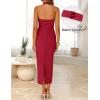 ZESICA Women’s 2026 Summer Sleeveless Midi Dress Halter Neck Backless Wedding Guest Cocktail Party Bodycon Long Dresses(Red)