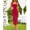 ZESICA Women’s 2026 Summer Sleeveless Midi Dress Halter Neck Backless Wedding Guest Cocktail Party Bodycon Long Dresses(Red)