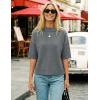 ZESICA Women’s Casual Short Sleeve Sweaters 2026 Summer Oversized Crewneck Soft Knit Cropped Tops Trendy Outfits(Darkgrey)
