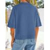 ZESICA Women’s Casual Short Sleeve Sweaters 2026 Summer Oversized Crewneck Soft Knit Cropped Tops Trendy Outfits(Dustyblue)